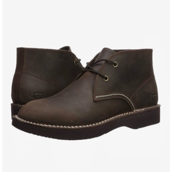 UGG New Camino Waterproof Chukka Boots Size 13 Grizzly Brown Leather Lace Up main image 5